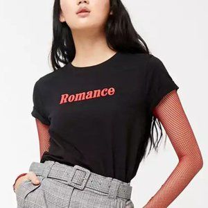 Forever 21 Black Graphic Tee "Romance"